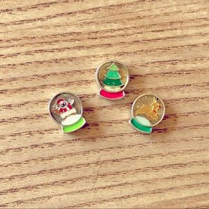 Origami Owl Christmas Snow Globes Floating Charms Bundle